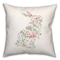 Floral Rabbit Easter Pillow