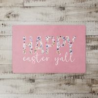 Pink Happy Easter Y'all Indoor Floor Mat