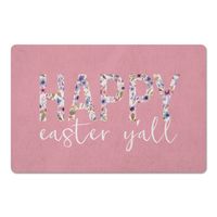 Pink Happy Easter Y'all Indoor Floor Mat