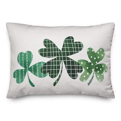 Green Shamrock Trio Pillow