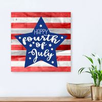 Happy Fourth Star Canvas Art Print