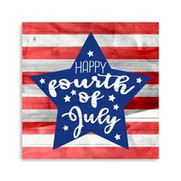 Happy Fourth Star Canvas Art Print