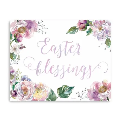 Easter Blessings Floral Canvas Art Print