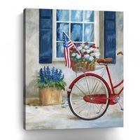 Patriotic Bike Flag Canvas Art Print