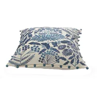 Navy and White Chinoiserie Floral Pillow