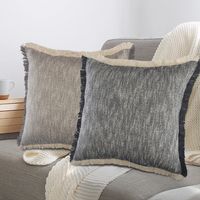 Two-Tone Navy Woven Accent Pillow