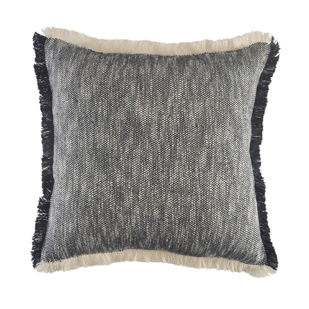Two-Tone Navy Woven Accent Pillow