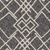 Black and White Cotton Geometric Tufted Throw