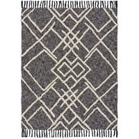 Black and White Cotton Geometric Tufted Throw