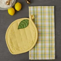 Lemon Plaid 2-pc. Potholder and Kitchen Towel Set