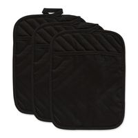 Black Quilted 3-pc. Potholder Set