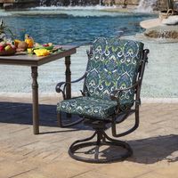 Sapphire Damask Luxe Outdoor Dining Chair Cushion