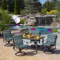 Sapphire Damask Luxe Outdoor Dining Chair Cushion