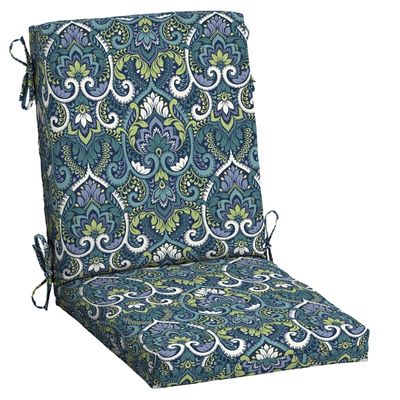 Sapphire Damask Luxe Outdoor Dining Chair Cushion