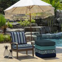 Sapphire Stripe 2-pc. Outdoor Deep Seat Cushion