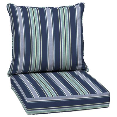 Sapphire Stripe 2-pc. Outdoor Deep Seat Cushion