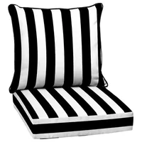 Black Cabana 2-pc. Outdoor Deep Seat Cushion