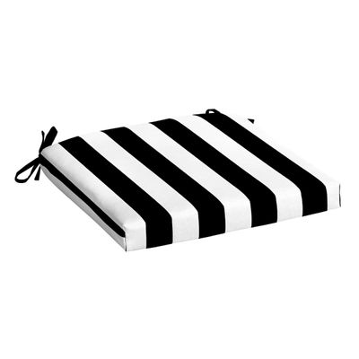 Black Cabana Stripe Outdoor Seat Cushion