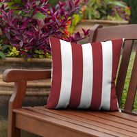 Ruby Cabana Stripe Outdoor Pillow