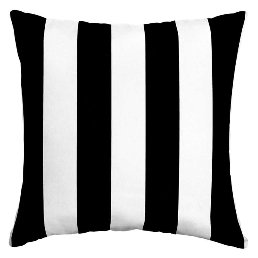 Black Cabana Stripe Outdoor Pillow, 16 in.