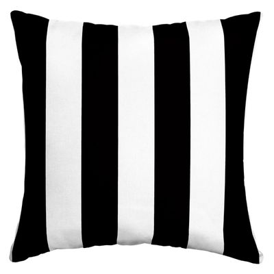 Black Cabana Stripe Outdoor Pillow, 16 in.