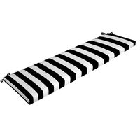 Black Cabana Stripe Outdoor Bench Cushion