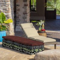 Taupe Leala Texture Outdoor Chaise Cushion