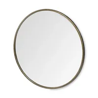 Gold Round Thin Metal Frame Wall Mirror