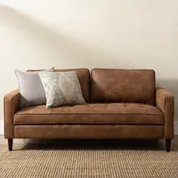 Brown Wyatt Faux Leather Sofa