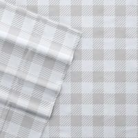 Gray Country Plaid 4-pc. California King Sheet Set