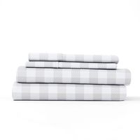 Gray Country Plaid 4-pc. California King Sheet Set