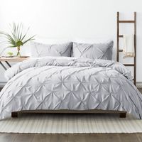 Light Gray Soft Pinched 3-pc. King Duvet Cover Set