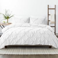 White Soft Pinched 3-pc. Queen Duvet Cover Set