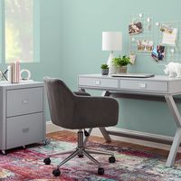 Gray 2-Drawer X-Frame Desk