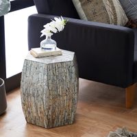 Mussel Shell Hexagonal Accent Table