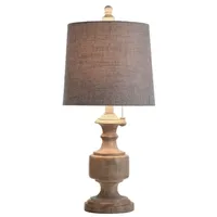 Distressed Gray Urn Resin Table Lamp