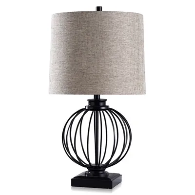 Black Metal Globe Table Lamp