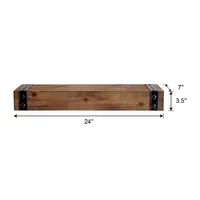 Brown Wood and Metal Shelf, 24 in.