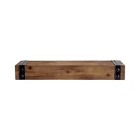 Brown Wood and Metal Shelf, 24 in.