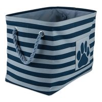 Navy Paw Patch Stripe Rectangle Pet Basket