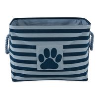 Navy Paw Patch Stripe Rectangle Pet Basket