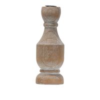 Whitewashed Wood Taper Candle Holder, 9 in.
