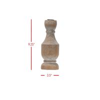 Whitewashed Wood Taper Candle Holder, 9 in.