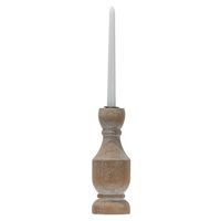 Whitewashed Wood Taper Candle Holder, 9 in.