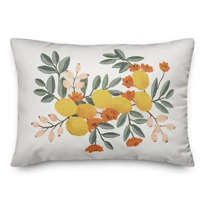 Citrus Botanical Outdoor Lumbar Pillow