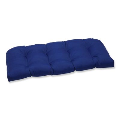 Navy Tufted Outdoor Loveseat Cushion