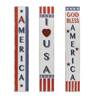 Americana Wooden Plaques, Set of 3