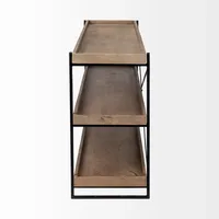 Brown Mango Wood Metal Frame Console Table