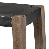 Terry Black Metal and Brown Wood Counter Stool
