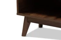 Dark Walnut 5-Shelf Wooden Shoe Cabinet